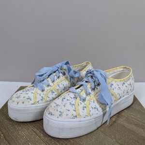 Superga x LoveShackFancy Floral Platform Sneakers – Size 38 / US 7.5